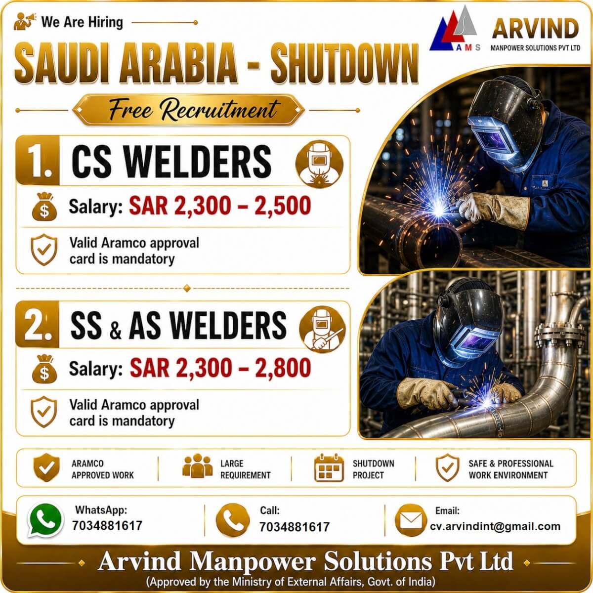 HIRING FOR SAUDI ARABIA